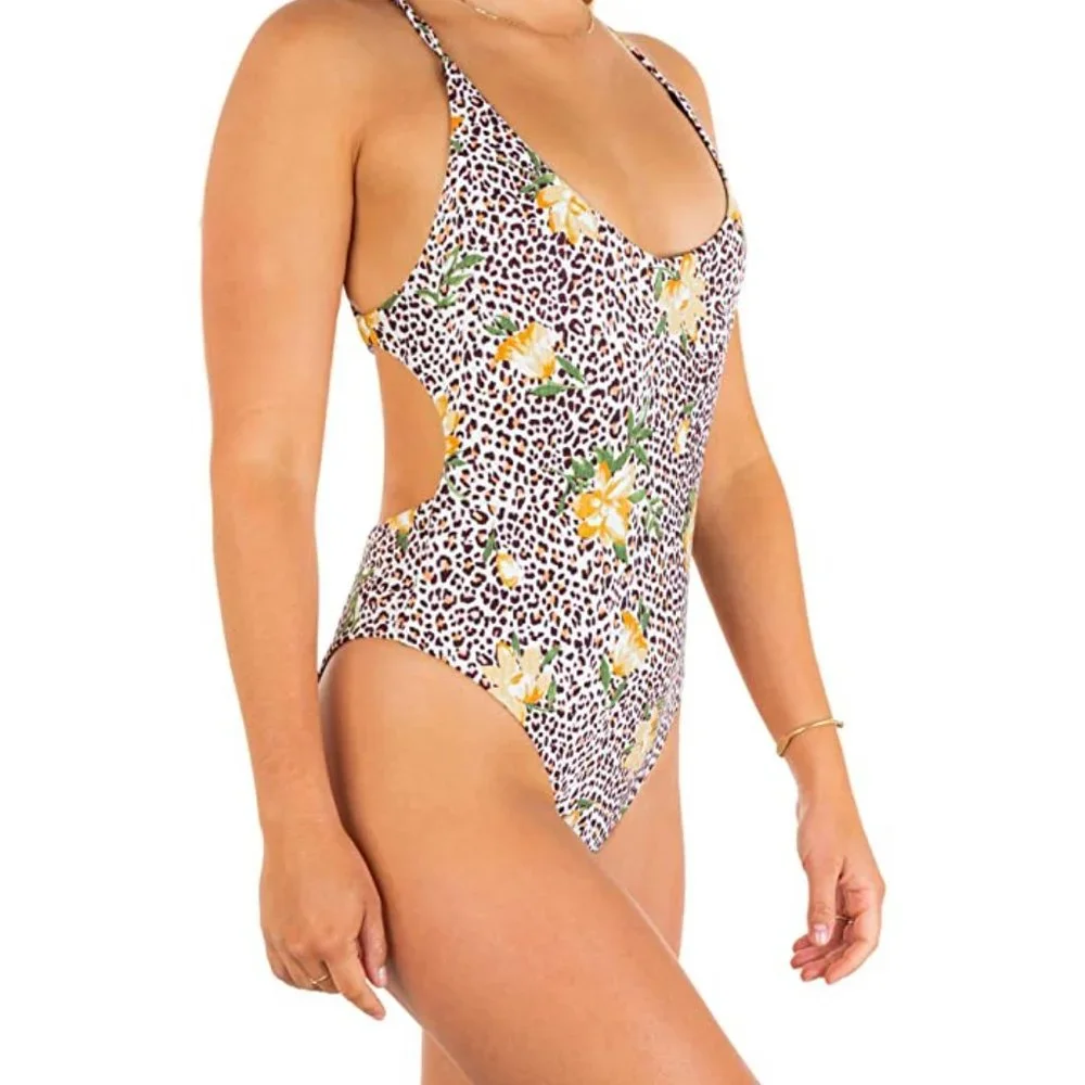 Hurley  Printed One-Piece Cheeky Swimsuit - Jungle Cat - Picture 10 of 11